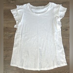 Maurices White Flutter Sleeve T-Shirt